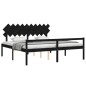 vidaXL Cama personas mayores cabecero madera maciza negro 200x200 cm vidaXL Cama personas mayores cabecero madera maciza negro 200x200 cm