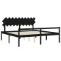 vidaXL Cama personas mayores cabecero madera maciza negro 200x200 cm vidaXL Cama personas mayores cabecero madera maciza negro 200x200 cm