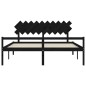 vidaXL Cama personas mayores cabecero madera maciza negro 200x200 cm vidaXL Cama personas mayores cabecero madera maciza negro 200x200 cm