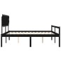 vidaXL Cama personas mayores cabecero madera maciza negro 200x200 cm vidaXL Cama personas mayores cabecero madera maciza negro 200x200 cm