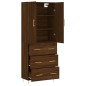 vidaXL Aparador alto madera contrachapada marrón roble 69,5x34x180 cm
