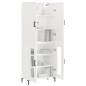 vidaXL Aparador alto madera contrachapada blanco brillo 69,5x34x180 cm vidaXL Aparador alto madera contrachapada blanco brillo 69,5x34x180 cm