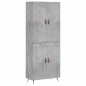 vidaXL Aparador alto madera contrachapada gris hormigón 69,5x34x180 cm