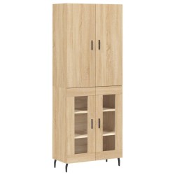vidaXL Aparador alto madera contrachapada color roble 69,5x34x180 cm