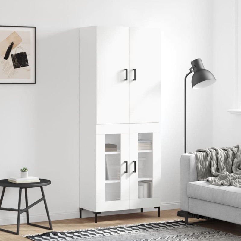 vidaXL Aparador alto madera contrachapada blanco 69,5x34x180 cm vidaXL Aparador alto madera contrachapada blanco 69,5x34x180 cm
