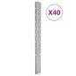 vidaXL Postes de valla de jardín 40 uds acero galvanizado plata 220 cm vidaXL Postes de valla de jardín 40 uds acero galvanizado plata 220 cm