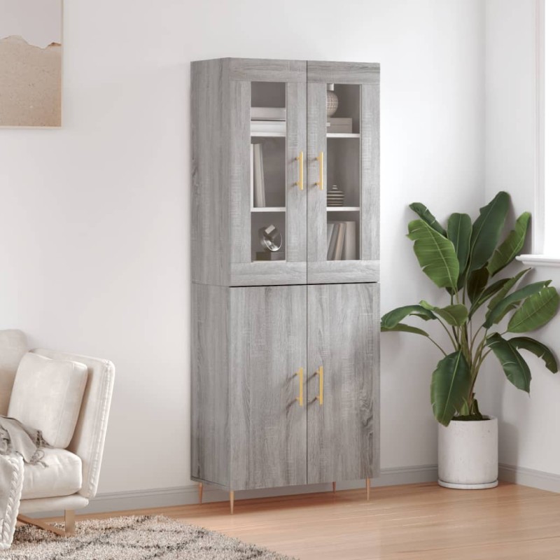 vidaXL Aparador alto madera contrachapada gris sonoma 69,5x34x180 cm vidaXL Aparador alto madera contrachapada gris sonoma 69,5x34x180 cm