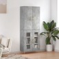 vidaXL Aparador alto madera contrachapada gris hormigón 69,5x34x180 cm vidaXL Aparador alto madera contrachapada gris hormigón 69,5x34x180 cm