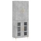 vidaXL Aparador alto madera contrachapada gris hormigón 69,5x34x180 cm vidaXL Aparador alto madera contrachapada gris hormigón 69,5x34x180 cm