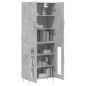 vidaXL Aparador alto madera contrachapada gris hormigón 69,5x34x180 cm vidaXL Aparador alto madera contrachapada gris hormigón 69,5x34x180 cm