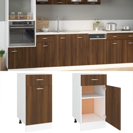 vidaXL Armario bajo cocina madera ingeniería marrón 40x46x81,5 cm