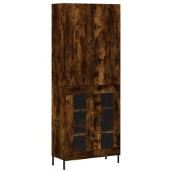 vidaXL Aparador alto madera contrachapada roble ahumado 69,5x34x180 cm