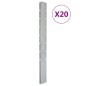 vidaXL Postes de valla de jardín 20 uds acero galvanizado plata 200 cm vidaXL Postes de valla de jardín 20 uds acero galvanizado plata 200 cm