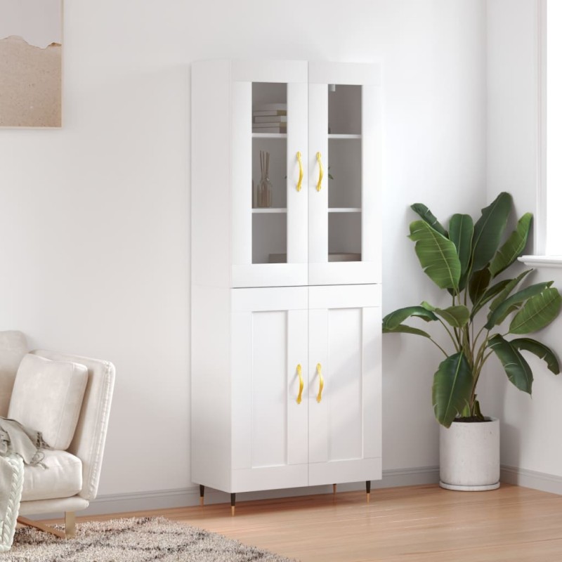 vidaXL Aparador alto madera contrachapada blanco 69,5x34x180 cm vidaXL Aparador alto madera contrachapada blanco 69,5x34x180 cm