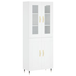 vidaXL Aparador alto madera contrachapada blanco 69,5x34x180 cm