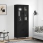 vidaXL Aparador alto madera contrachapada negro 69,5x34x180 cm vidaXL Aparador alto madera contrachapada negro 69,5x34x180 cm