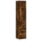 vidaXL Aparador de madera contrachapada roble ahumado 34,5x34x180 cm vidaXL Aparador de madera contrachapada roble ahumado 34,5x34x180 cm
