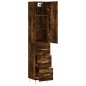 vidaXL Aparador de madera contrachapada roble ahumado 34,5x34x180 cm vidaXL Aparador de madera contrachapada roble ahumado 34,5x34x180 cm