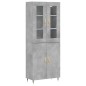 vidaXL Aparador alto madera contrachapada gris hormigón 69,5x34x180 cm vidaXL Aparador alto madera contrachapada gris hormigón 69,5x34x180 cm