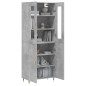 vidaXL Aparador alto madera contrachapada gris hormigón 69,5x34x180 cm vidaXL Aparador alto madera contrachapada gris hormigón 69,5x34x180 cm