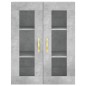 vidaXL Aparador alto madera contrachapada gris hormigón 69,5x34x180 cm vidaXL Aparador alto madera contrachapada gris hormigón 69,5x34x180 cm