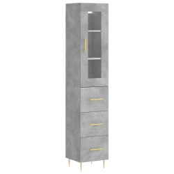 vidaXL Aparador de madera contrachapada gris hormigón 34,5x34x180 cm