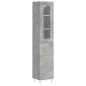 vidaXL Aparador de madera contrachapada gris hormigón 34,5x34x180 cm vidaXL Aparador de madera contrachapada gris hormigón 34,5x34x180 cm