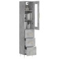 vidaXL Aparador de madera contrachapada gris hormigón 34,5x34x180 cm vidaXL Aparador de madera contrachapada gris hormigón 34,5x34x180 cm