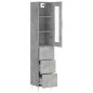 vidaXL Aparador de madera contrachapada gris hormigón 34,5x34x180 cm vidaXL Aparador de madera contrachapada gris hormigón 34,5x34x180 cm