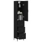vidaXL Aparador de madera contrachapada negro 34,5x34x180 cm vidaXL Aparador de madera contrachapada negro 34,5x34x180 cm