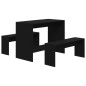 vidaXL Set de muebles de baño 3 piezas madera de ingeniería negro vidaXL Set de muebles de baño 3 piezas madera de ingeniería negro