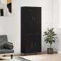 vidaXL Aparador alto madera contrachapada negro 69,5x34x180 cm