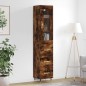 vidaXL Aparador de madera contrachapada roble ahumado 34,5x34x180 cm vidaXL Aparador de madera contrachapada roble ahumado 34,5x34x180 cm