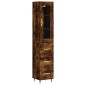 vidaXL Aparador de madera contrachapada roble ahumado 34,5x34x180 cm vidaXL Aparador de madera contrachapada roble ahumado 34,5x34x180 cm