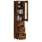 vidaXL Aparador de madera contrachapada roble ahumado 34,5x34x180 cm vidaXL Aparador de madera contrachapada roble ahumado 34,5x34x180 cm