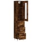 vidaXL Aparador de madera contrachapada roble ahumado 34,5x34x180 cm vidaXL Aparador de madera contrachapada roble ahumado 34,5x34x180 cm