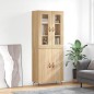 vidaXL Aparador alto madera contrachapada color roble 69,5x34x180 cm vidaXL Aparador alto madera contrachapada color roble 69,5x34x180 cm