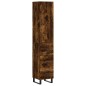 vidaXL Aparador de madera contrachapada roble ahumado 34,5x34x180 cm vidaXL Aparador de madera contrachapada roble ahumado 34,5x34x180 cm