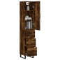 vidaXL Aparador de madera contrachapada roble ahumado 34,5x34x180 cm vidaXL Aparador de madera contrachapada roble ahumado 34,5x34x180 cm