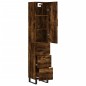 vidaXL Aparador de madera contrachapada roble ahumado 34,5x34x180 cm vidaXL Aparador de madera contrachapada roble ahumado 34,5x34x180 cm