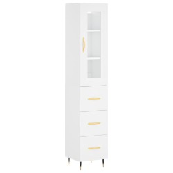 vidaXL Aparador alto madera contrachapada blanco 34,5x34x180 cm
