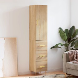 vidaXL Aparador de madera contrachapada roble Sonoma 34,5x34x180 cm