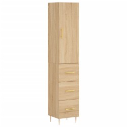 vidaXL Aparador de madera contrachapada roble Sonoma 34,5x34x180 cm
