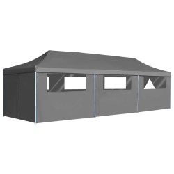 vidaXL Carpa de fiestas pop-up plegable con 8 paredes antracita 3x9 m