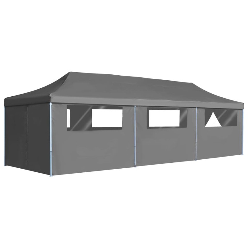 vidaXL Carpa de fiestas pop-up plegable con 8 paredes antracita 3x9 m vidaXL Carpa de fiestas pop-up plegable con 8 paredes antracita 3x9 m