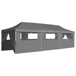vidaXL Carpa de fiestas pop-up plegable con 8 paredes antracita 3x9 m