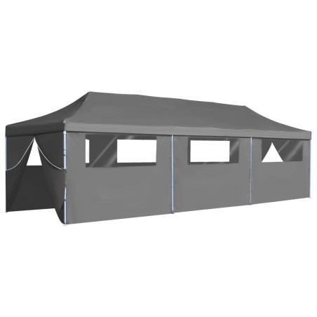 vidaXL Carpa de fiestas pop-up plegable con 8 paredes antracita 3x9 m