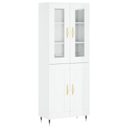 vidaXL Aparador alto madera contrachapada blanco brillo 69,5x34x180 cm