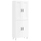 vidaXL Aparador alto madera contrachapada blanco brillo 69,5x34x180 cm