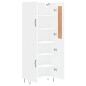 vidaXL Aparador alto madera contrachapada blanco brillo 69,5x34x180 cm